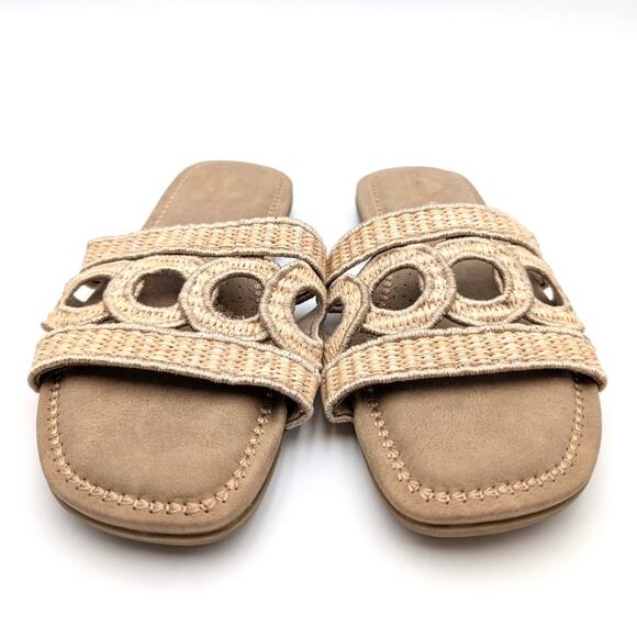 Cliffs by White Mountain Fraly Slide Sandal Natural Raffia Size US6M EU36.5 - Picture 2 of 12
